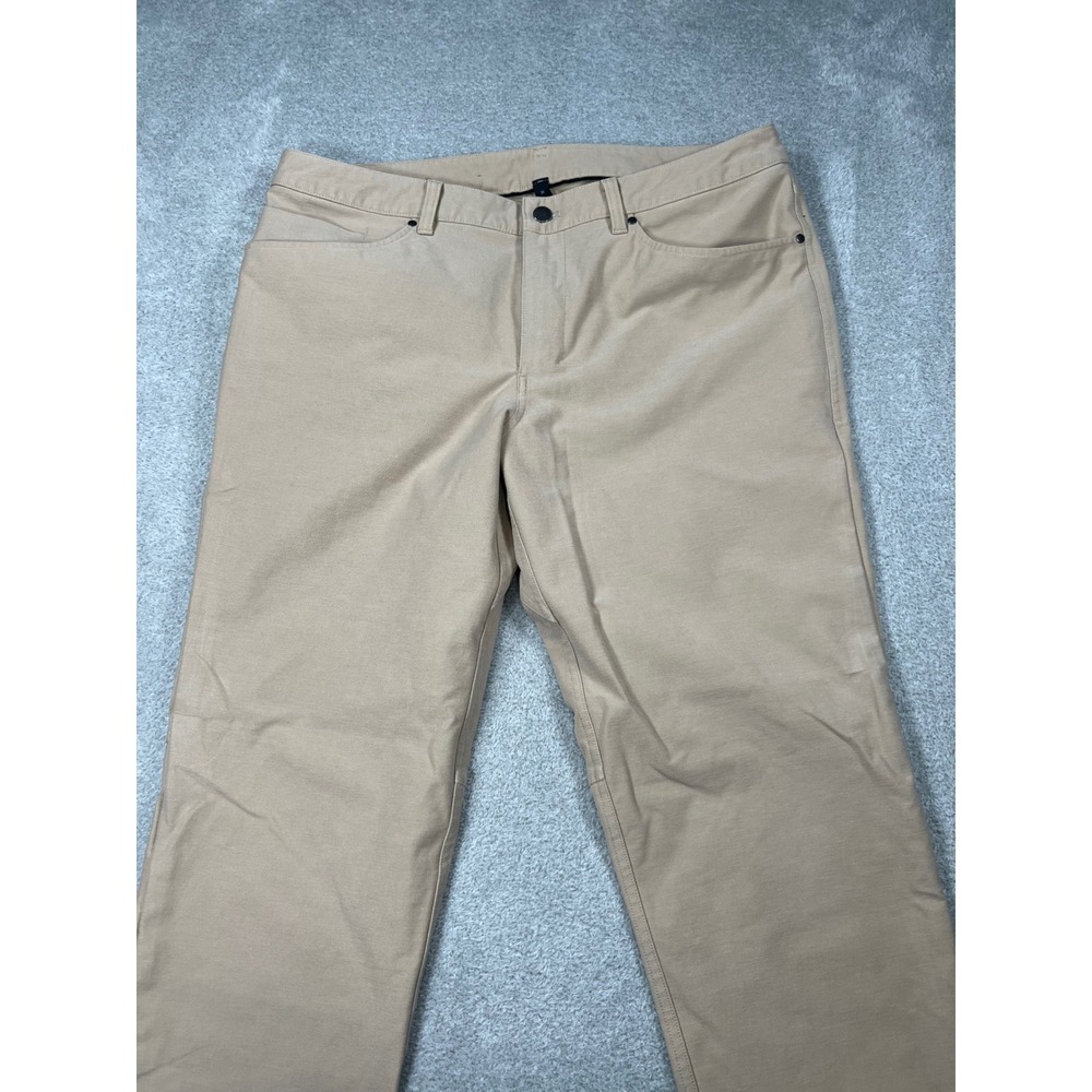 Lululemon ABC Slim-Fit Pant 36 Raw Linen Utilitech 32 Inseam Tapered Chino Mens - Picture 4 of 12